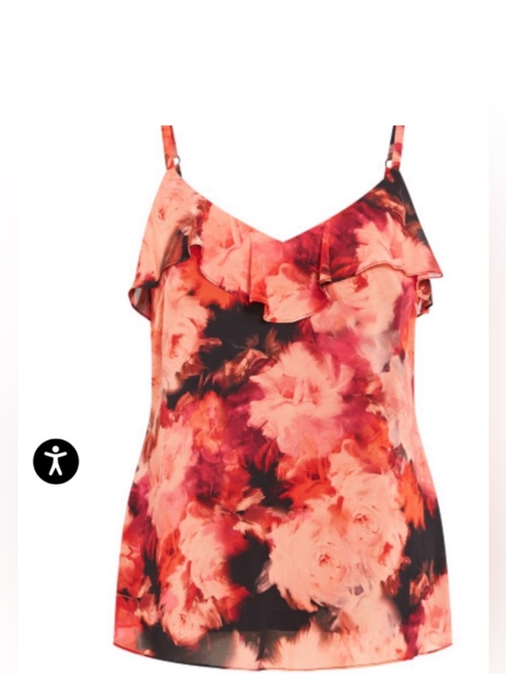 City chic Mischa Floral Ruffle Cami Top 20W NWT - Picture 2 of 4